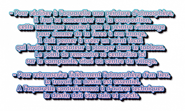 Dessin et peinture - vidéo 4377 : Comment peindre l'atmosphère d'un village japonais (ombre et lumière) ? - aquarelle.