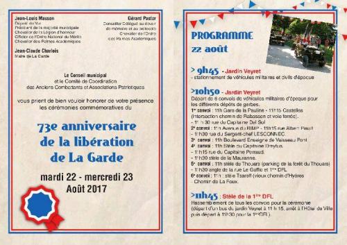 * 77e anniversaire du Débarquement et des Libérations de la DFL en Provence : la Délégation de la Fondation de la France Libre du Var communique le programme 