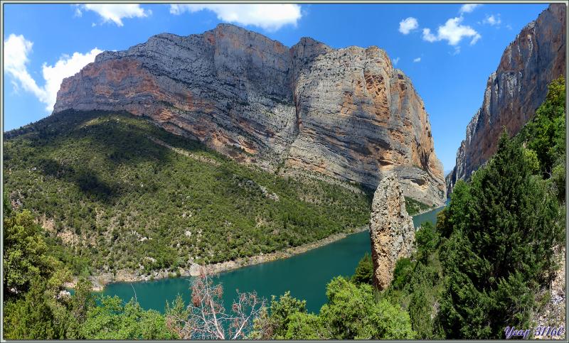 Randonnée au Congost de Mont-Rebei : Panorama sur la falaise de Mungay (1320 m) - Aragon/Catalogne - Espagne