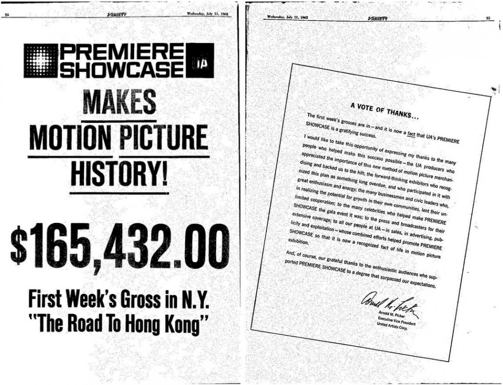 BOX OFFICE USA DU 4 JUILLET 1962 AU 10 JUILLET 1962