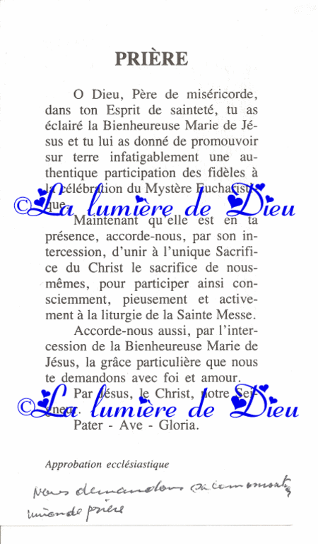 Prière à la Bienheureuse Mère Marie de Jésus Deluil-Martiny
