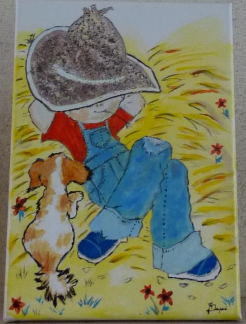 Encore quelques peintures : Citronnier et garçonnet 