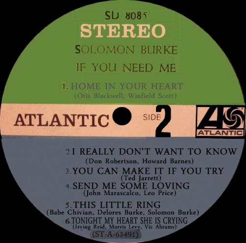 Solomon Burke : Album " If You Need Me " Atlantic Records SD 8085 [ US ] en 1963