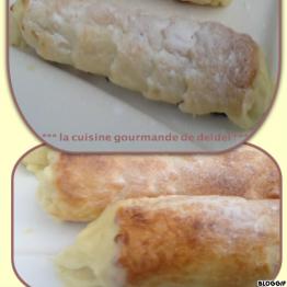 cone feuilleté,crème patissière vanille