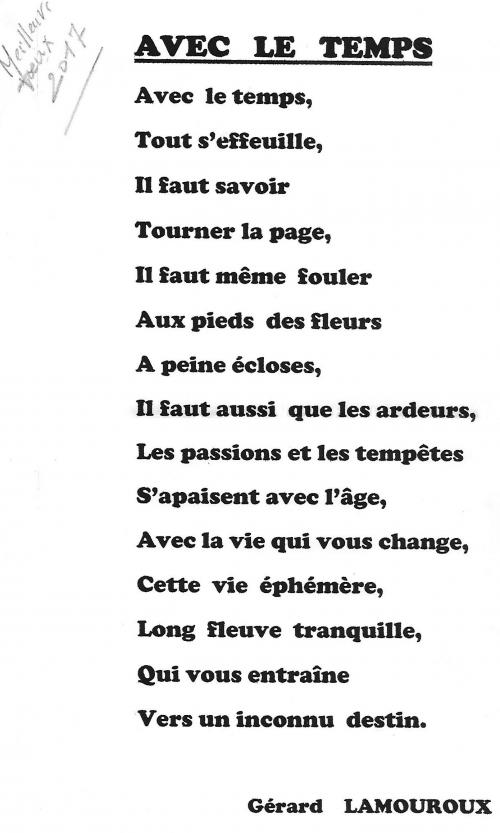 AVEC LE TEMPS
