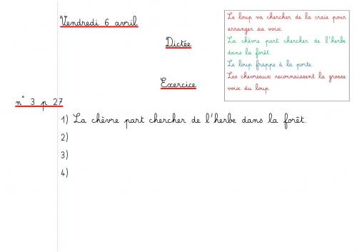 CP : Écriture-lecture, début avril (2)