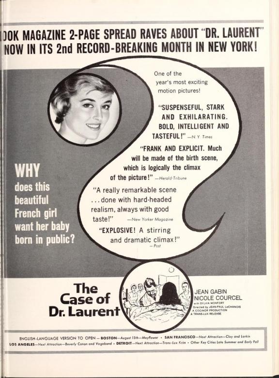 THE CASE OF DR.LAURENT BOX OFFICE USA 1958