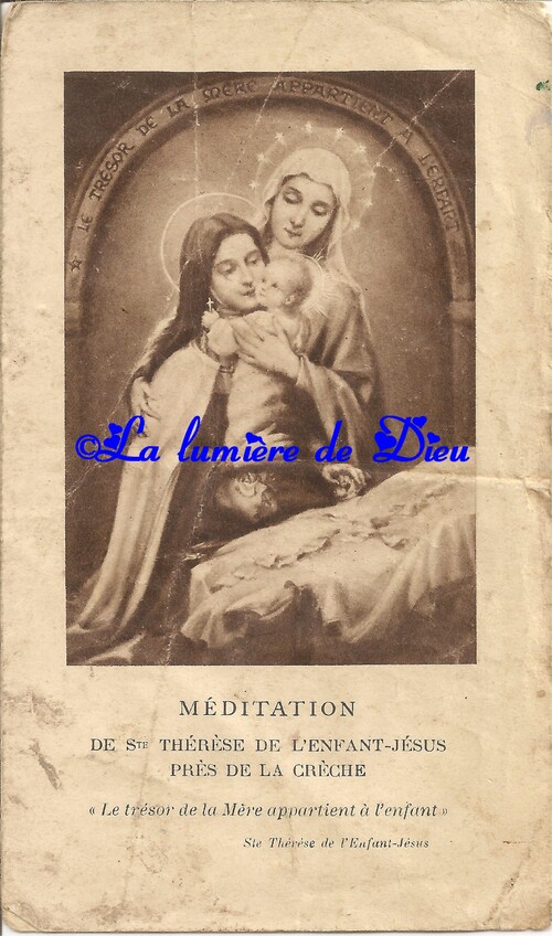 Méditation de Sainte Thérèse de l'Enfant Jésus près de la crèche