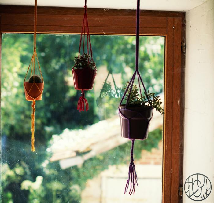 Petites suspensions en macramé