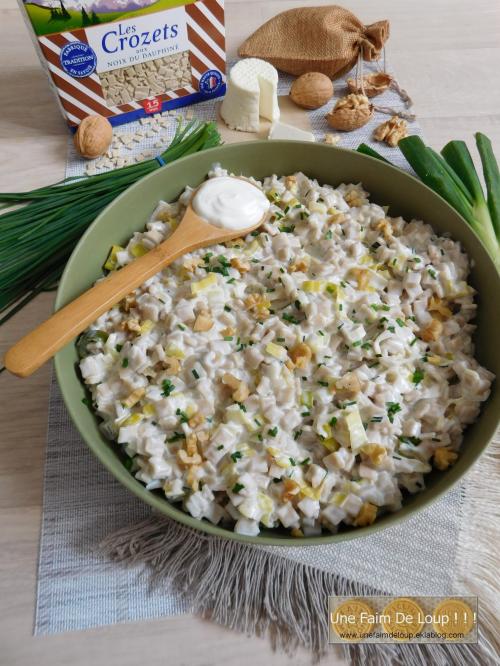 Crozets crémeux au chèvre poireau & noix