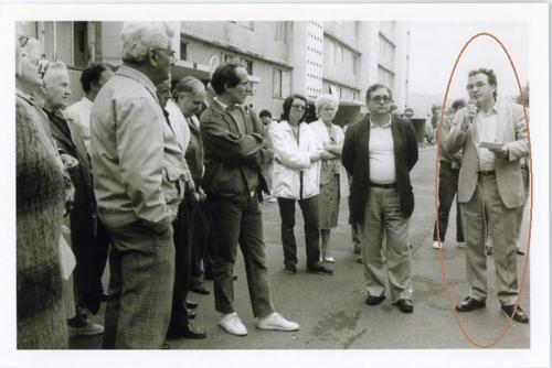 Michel LAUBIER, premier-adjoint au Maire de Nanterre, président du syndicat intercommunal des pompes funèbres en 1983