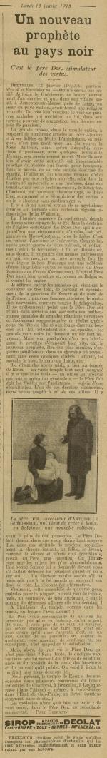 Un nouveau prophète au pays noir (Excelsior, 13 janvier 1913)