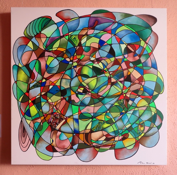 Catherine Blachet présente son exposition de peintures "Homo Natura" au bar associatif "La Coquille"