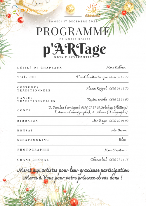 Programme de p'ARTage 2022
