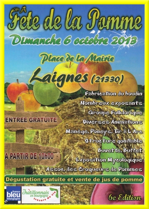 Demain ce sera  la fête de la pomme à Laignes !