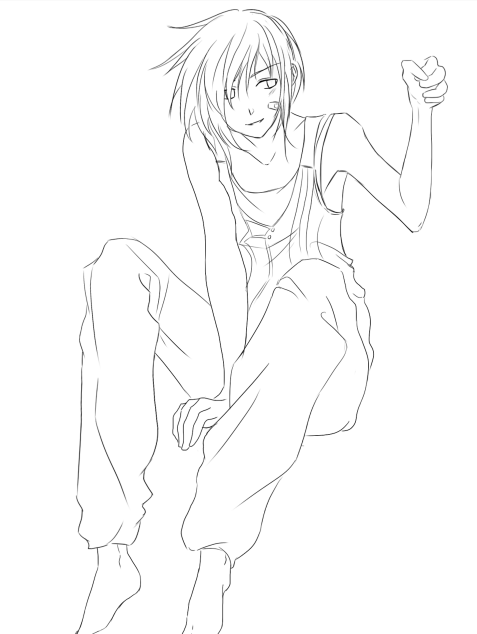 • Garçon et son chien parmi les fleurs (WIP)