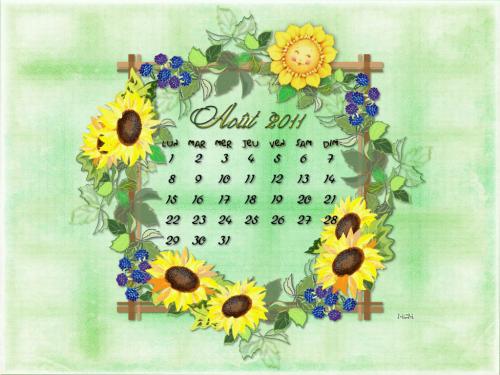 Fond écran calendrier Août 2011