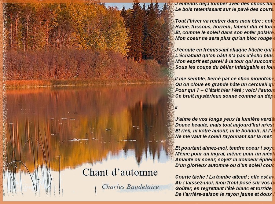 "Chant d'Automne" poème de Charles Baudelaire
