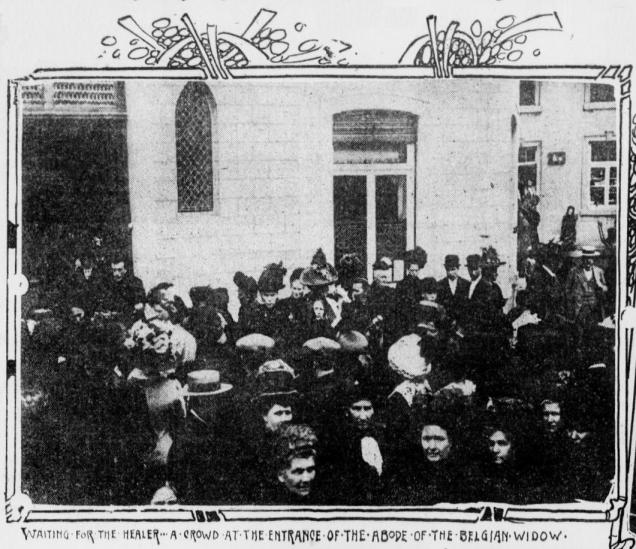 Waiting for the healer (Belgium's Christian Scientists, San Antonio Express, October 13, 1912)