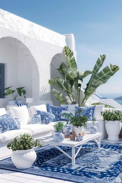 Terrasses à Santorin