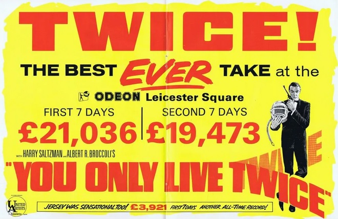 ON NE VIT QUE DEUX FOIS - BOX OFFICE SEAN CONNERY 1967
