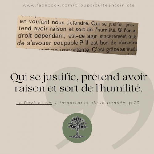La Révélation, L'importance de la pensée, p.23