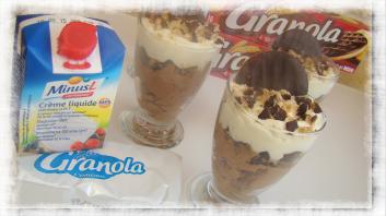 MOUSSE DE CHOCOLAT NOIR ,BLANC ET GRANOLA