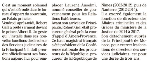 Le nouveau directeur des  services judiciaires a prété serment
