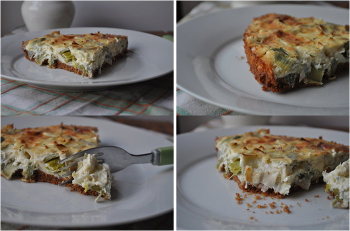 Cheesecake au chèvre et aux poireaux