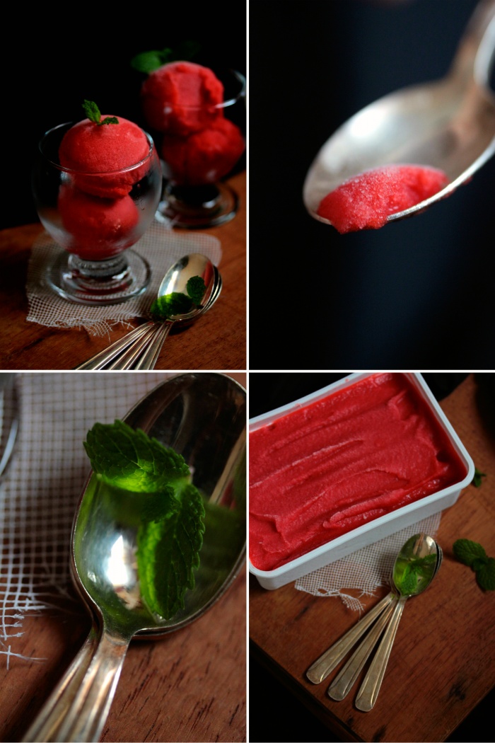 Sorbet fraise & menthe