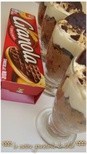 MOUSSE DE CHOCOLAT NOIR ,BLANC ET GRANOLA