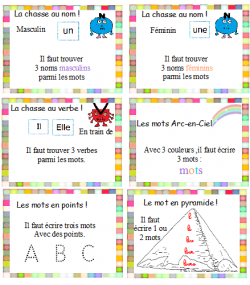 Activités pour le mur de mots