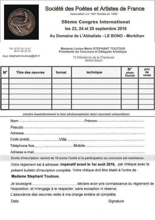 FICHE D'INSCRIPTION