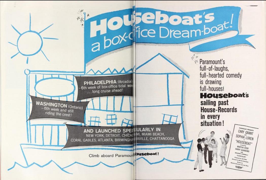 HOUSEBOATS BOX OFFICE USA 1958