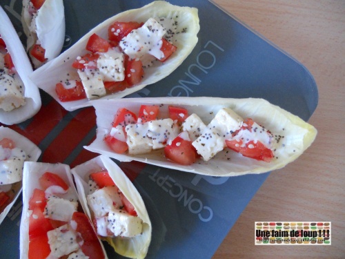 Barquette d'endive tomate feta