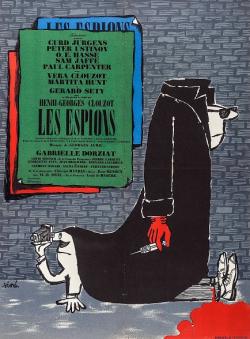 LES ESPIONS BOX OFFICE FRANCE 1957 AFFICHE DE SINE