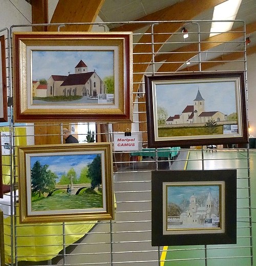 Quelques peintres de la Section-Peinture des Amis du Châtillonnais ont exposé au Salon des Antiquaires 2016 du Lions Club Châtillonnais