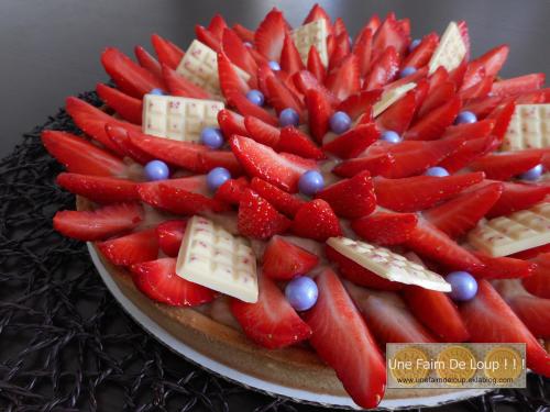 Tarte aux fraises et sa crème pâtissière au carambar caramel 