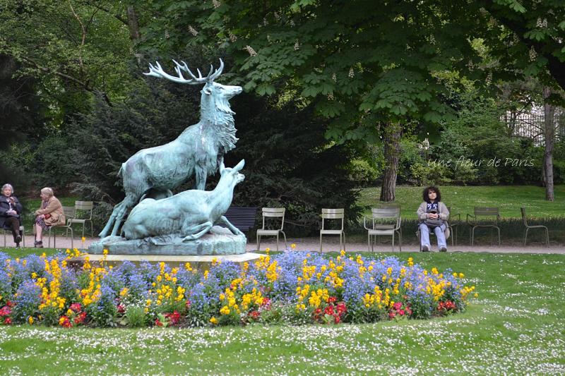 Jardin du Luxembourg : Harde de cerfs de Arthur-Jacques Leduc