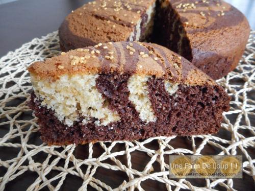 Gâteau marbré au chocolat & noix de coco
