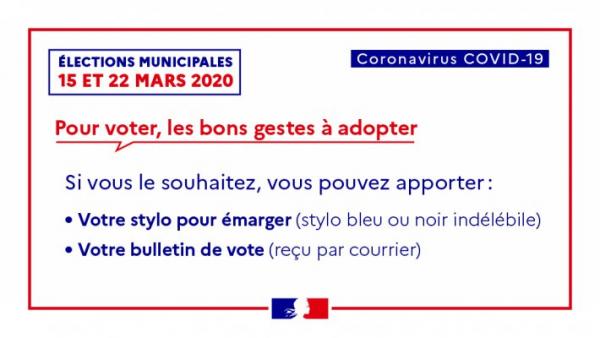 Coronavirus - Info préfecture pour les élections municipales