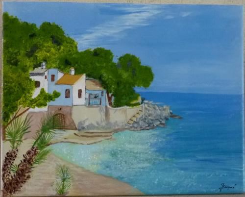 Quelques peintures : Citronnier,garçonnet ,la Provence,presqu'une île,