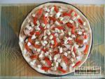 Pizza blanche : poulet / moutarde / champignons / poivron /mozzarella