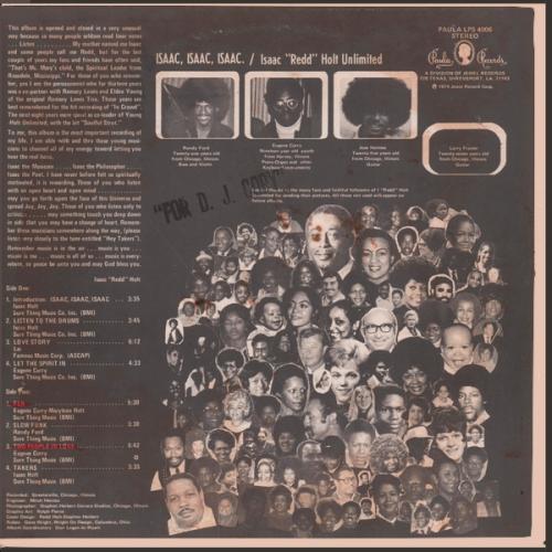 Isaac "Redd" Holt Unlimited : Album " Isaac , Isaac , Isaac. " Paula Records LPS 4006 [ US ]