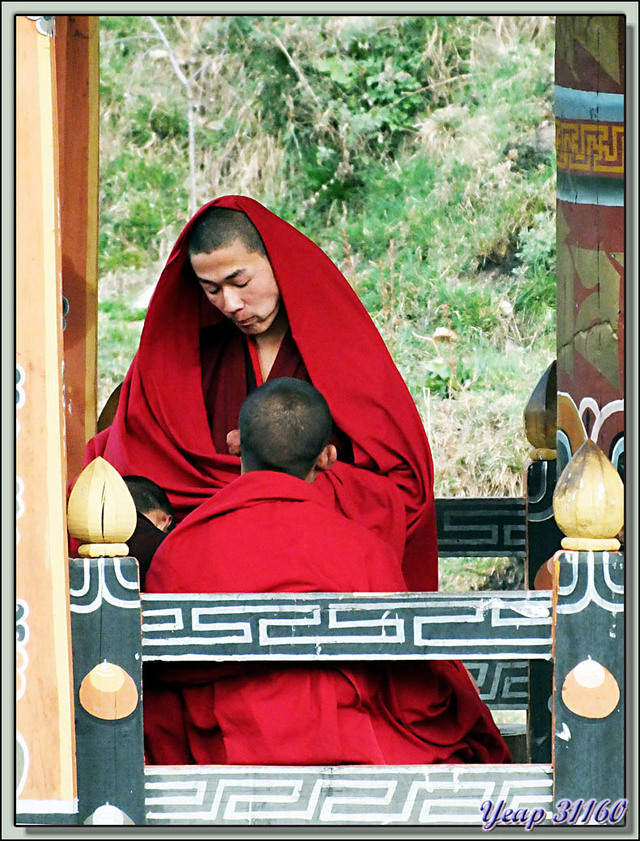 Blog de images-du-pays-des-ours : Images du Pays des Ours (et d'ailleurs ...), Le moine chiqueur de bétel - Semtokha dzong - Timphu - Bhoutan