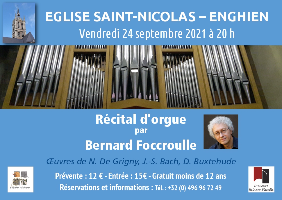 Récital d'orgue - 24 septembre 2021 - 20 h - Bernard Foccroulle