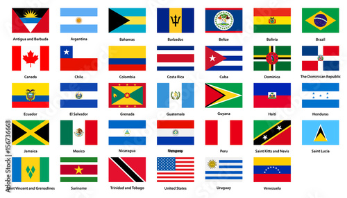 Flags of all countries of the American continents - Acquista questo ...