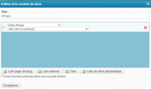 Rajouter une rubrique