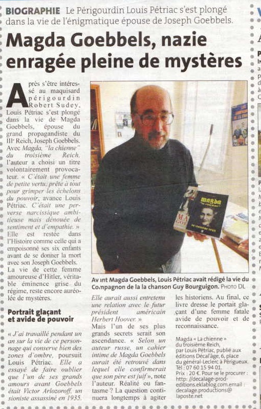 Sortie de Magda, la chienne... L'article de la Dordogne Libre
