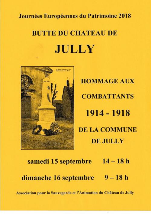 Une exposition sur les disparus de lma guerre 1914-1918 aura lieu à Jully pour les journées du Patrimoine